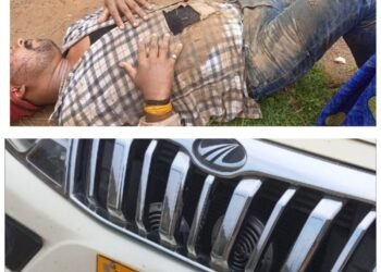 सोनभद्र खान अधिकारी की गाड़ी ने मारी जोरदार टक्टर एक व्यक्ति हुआ गम्भीर रुप से घायल।