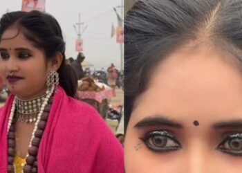 uttar pradesh prayagraj viral girl magh mela basmati like kumbh Monalisa witch selling her black eyes amazing, कजरारी आंखें, नाक में तीन नथ, कौन है माघ मेले वाली वायरल गर्ल, जो बेंच रही दातून