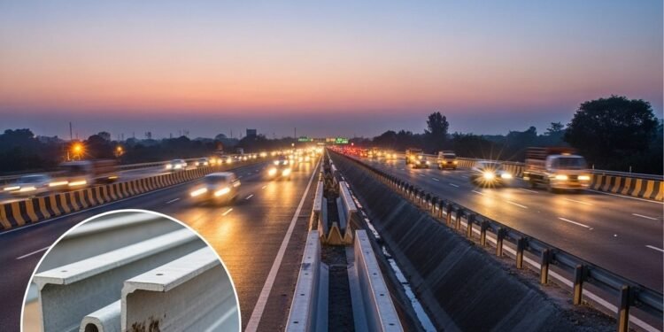 noida expressway w beam crash barrier | नोएडा-ग्रेटर नोएडा एक्सप्रेसवे सड़क सुरक्षा | W-Beam Crash Barrier Noida