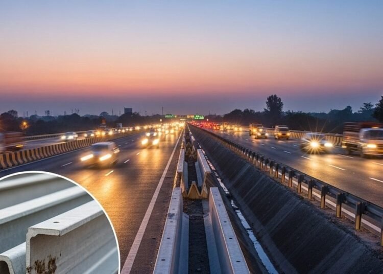 noida expressway w beam crash barrier | नोएडा-ग्रेटर नोएडा एक्सप्रेसवे सड़क सुरक्षा | W-Beam Crash Barrier Noida