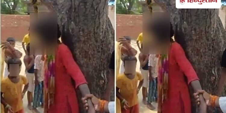 Dalit girl dragged through the village by her hair tied to a tree and beaten यूपी में दलित किशोरी को बाल पकड़कर गांव में घुमाया, फिर पेड़ से बांधकर पीटा, Viral-news Hindi News