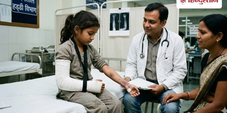 बच्ची का दाहिना हाथ टूटा, लगाया बाएं में प्लास्टर, यूपी के मेडिकल कॉलेज का कारनामा, Uttar-pradesh Hindi News