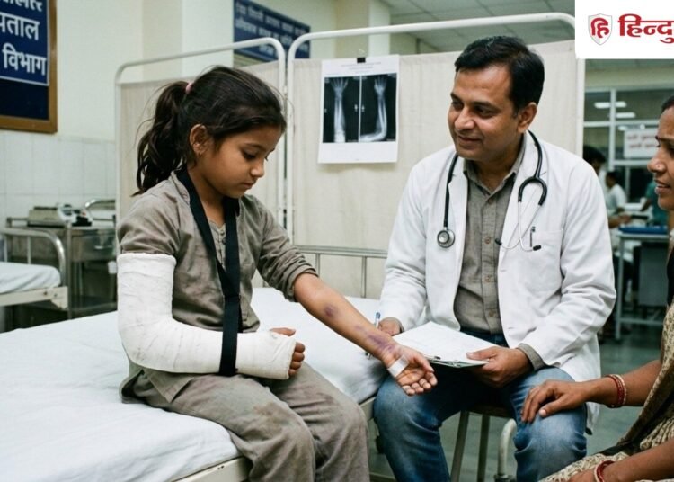 बच्ची का दाहिना हाथ टूटा, लगाया बाएं में प्लास्टर, यूपी के मेडिकल कॉलेज का कारनामा, Uttar-pradesh Hindi News