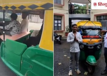 नाबालिग बेटे से ऑटो चलवाना पड़ा महंगा, ट्रैफिक पुलिस ने वायरल वीडियो पर ऐक्शन लेकर सिखाया सबक, Madhya-pradesh Hindi News