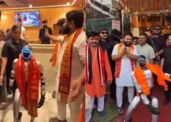 उज्जैन में दुकान के उद्घाटन पर रोबोट का रितिक जैसा डांस, गले में भगवा पटका पहन दिखाए बेहतरीन मूव्स, Viral-news Hindi News