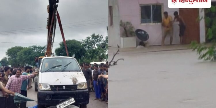 मना करने के बावजूद तेज बहाव में घुसाया वाहन, उफनते नाले में बही कार, 7 की मौत, 2 लापता, Madhya-pradesh Hindi News