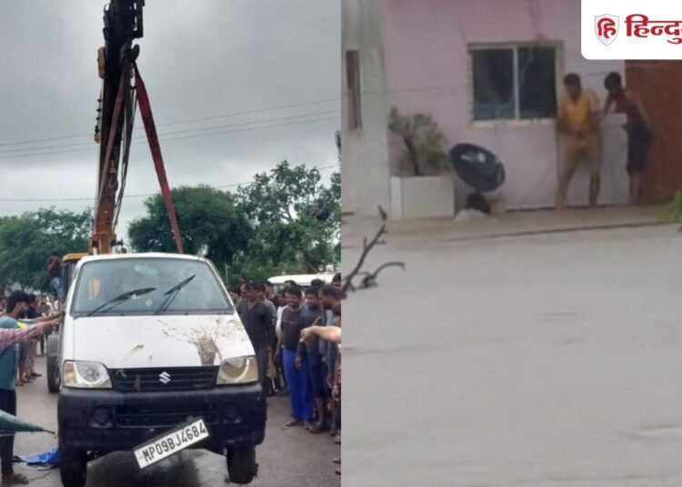 मना करने के बावजूद तेज बहाव में घुसाया वाहन, उफनते नाले में बही कार, 7 की मौत, 2 लापता, Madhya-pradesh Hindi News