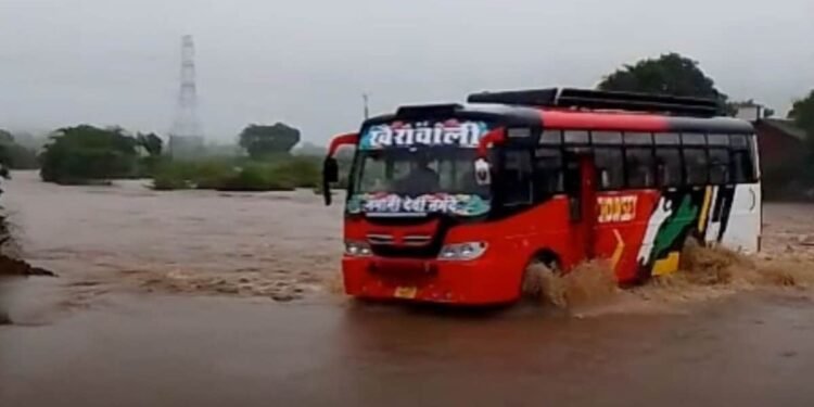 डिंडौरी में उफनती महानदी पर बस निकालने पर चालक-कंडक्टर पर केस, बस जब्त, मध्य प्रदेश वीडियो न्यूज