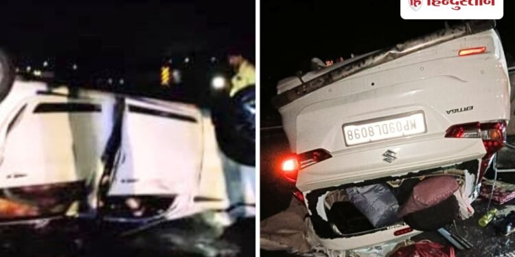 दिल्ली-मुंबई एक्सप्रेस-वे पर भीषण सड़क हादसा, ट्रक में घुसी कार; 4 की मौत, Madhya-pradesh Hindi News