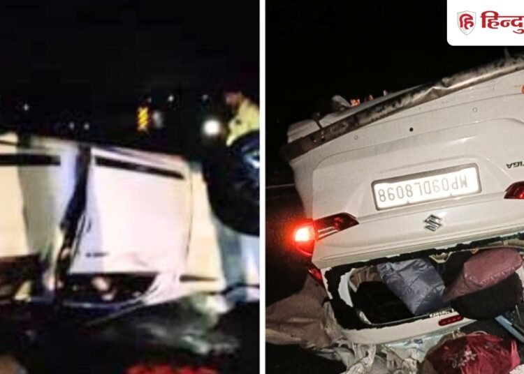 दिल्ली-मुंबई एक्सप्रेस-वे पर भीषण सड़क हादसा, ट्रक में घुसी कार; 4 की मौत, Madhya-pradesh Hindi News