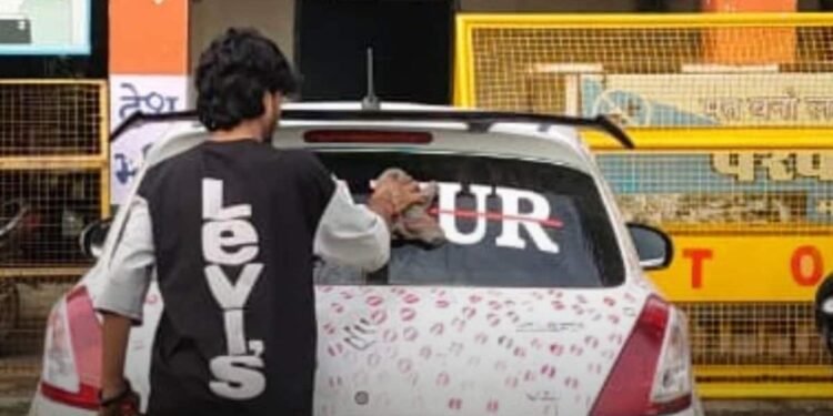 ग्वालियर में 55 लाख व्यूज के लिए कार पर 3400 किसिंग मार्क, पुलिस ने काटा 5500 का चालान, मध्य प्रदेश वीडियो न्यूज