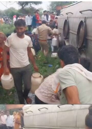 गुना में रिफाइंड ऑयल से भरा टैंकर पलटा, बाल्टी-डिब्बे लेकर तेल भरने पहुंचे लोग, मध्य प्रदेश वीडियो न्यूज