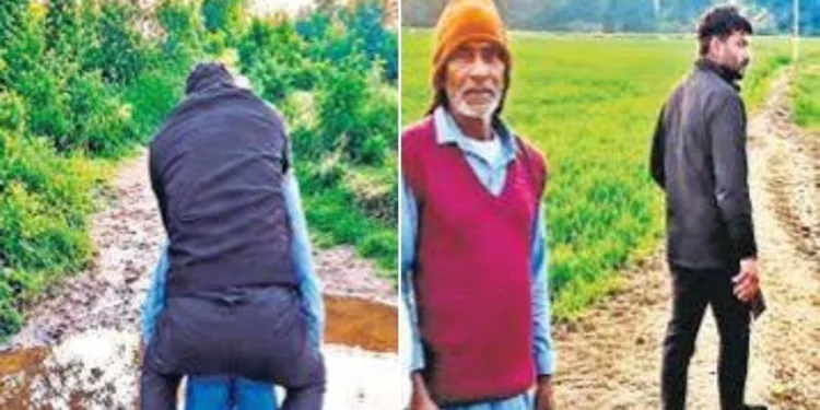 ये कैसी बेशर्मी; MP में कीचड़ वाला रास्ता देख बुजुर्ग की पीठ पर लद गया पटवारी; वीडियो देख भड़क उठे लोग, Madhya-pradesh Hindi News