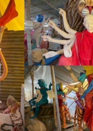 मोबाइल की फोटो दिखाकर आजमगढ़ में दुर्गापूजा के लिए मूर्ति बनवा रहे लोग, महाराष्ट्र व कोलकाता के कलाकार बना रहे जीवंत प्रतिमा