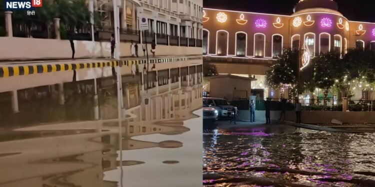 लखनऊ में बाढ़ की आफत, फेमस फीनिक्स पलासियो मॉल से लेकर इकाना स्टेडियम और IIIT कैंपस में भरा पानी